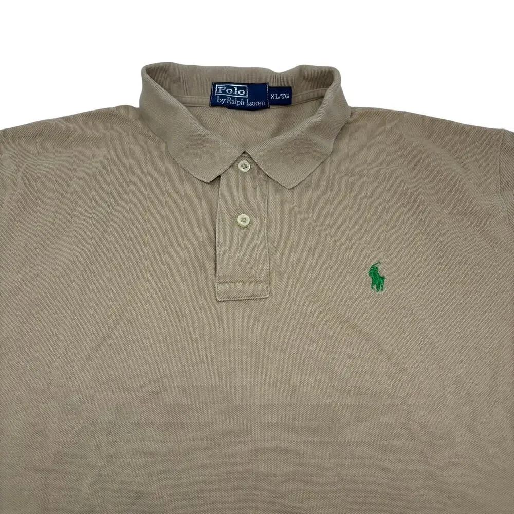 Polo‎ Ralph Lauren XL Sand Brown Cotton Short Sleeve Polo Shirt